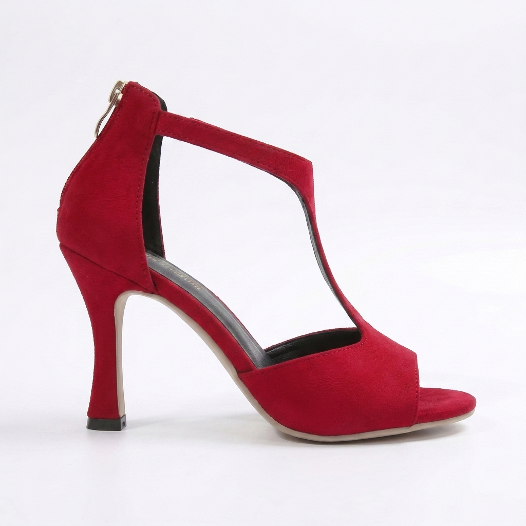 Sandra –  Sandalias de tacón de aguja de ante para mujer